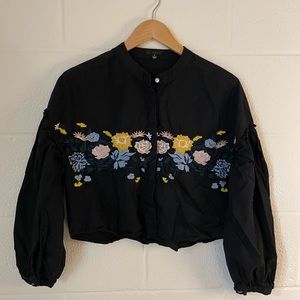 Embroidered Boho Crop Top